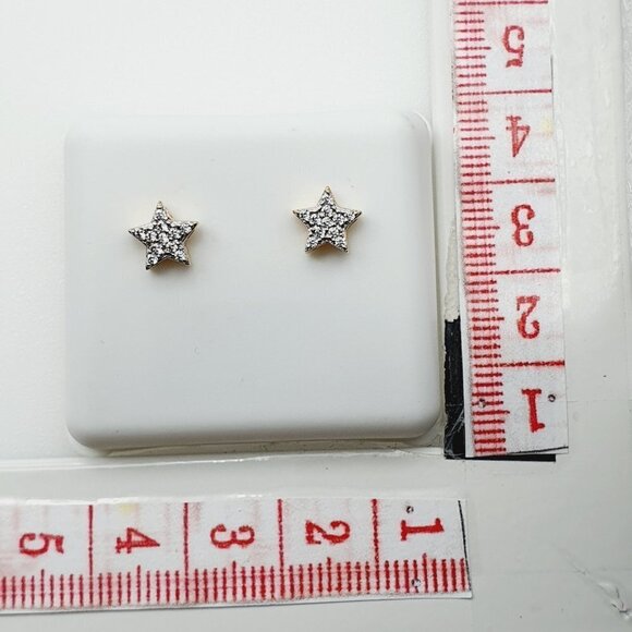 "14K Gold Plated Cubic Zircon Earrings, INUS1BR044 - Picture 9 of 9